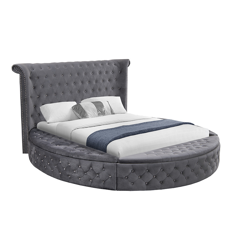 King Size Bed Frame With Storage Drawers - إطار سرير مبطن بحجم كينج وكوين