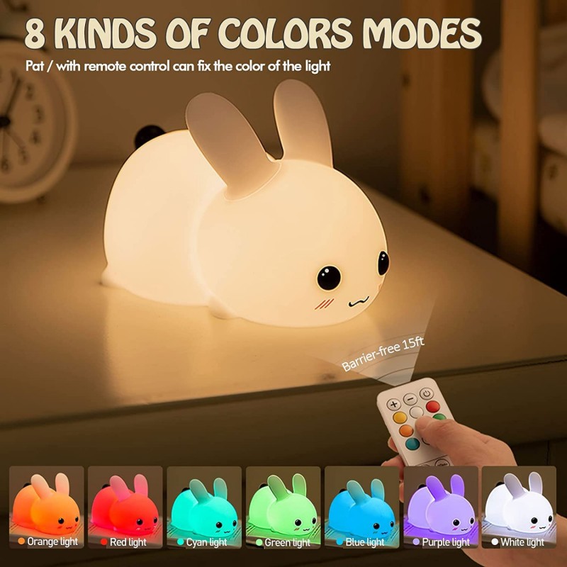 Floating Nightstand With Led Light - LED أرنب ضوء الليل التحكم عن