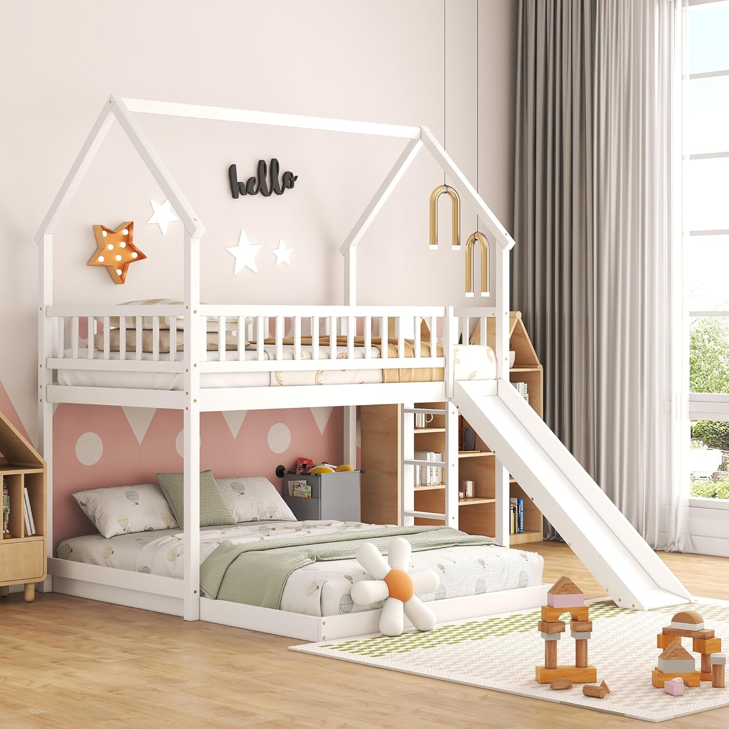 سرير بطابقين مع درج وزحليقة |  - مراجعة Bunk Bed With Stairs And Slide وسعره
