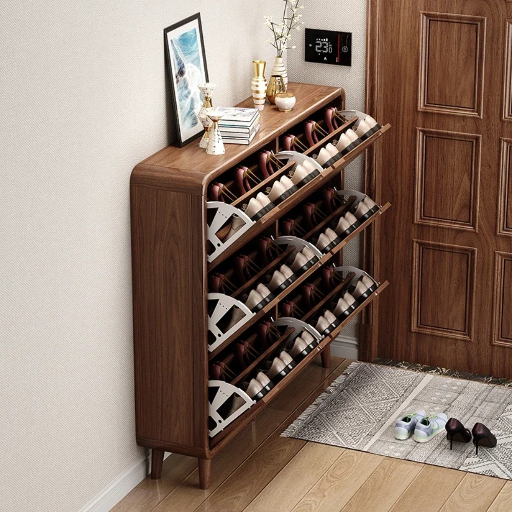خزانة أحذية خشبية رفيعة قابلة  - مراجعة Shoe Rack Cabinet Narrow Entryway وسعره