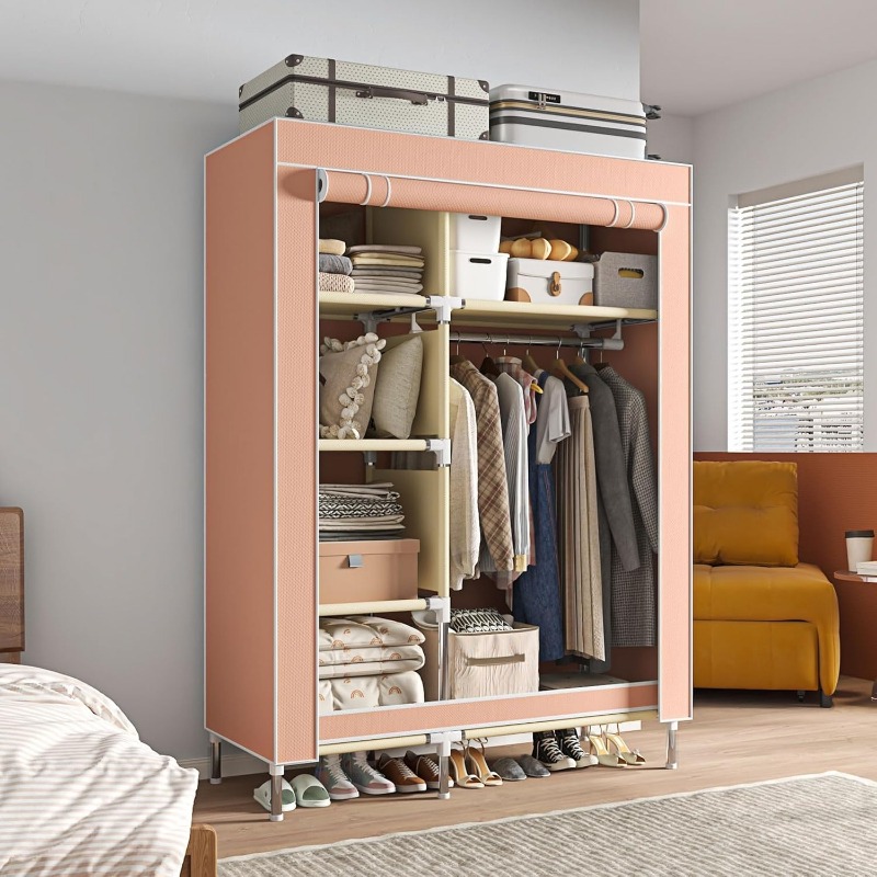 خزانة ملابس محمولة، منظمة معلق - مراجعة Wardrobe Closet Portable Fabric Cover وسعره