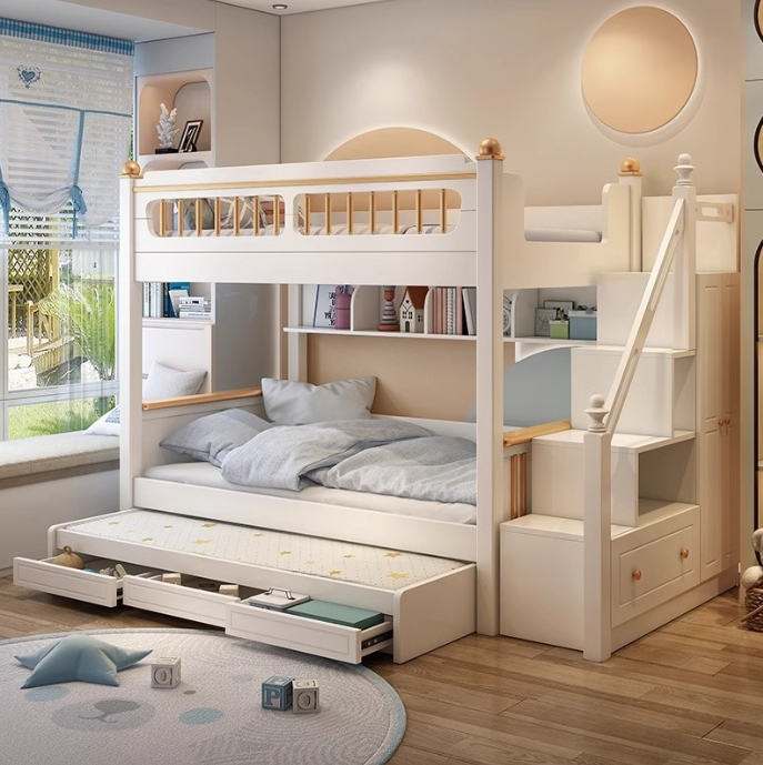 سرير أطفال بطابقين من الخشب ال - مراجعة Bunk Bed With Stairs And Slide وسعره