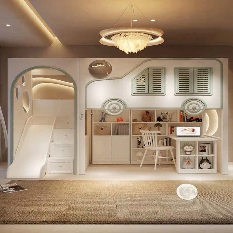 سرير بطابقين فاخر للأطفال بتصم - مراجعة Bunk Bed With Stairs And Slide وسعره