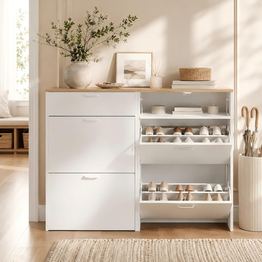 خزانة أحذية لتخزين الأحذية في  - مراجعة Shoe Rack Cabinet Narrow Entryway وسعره