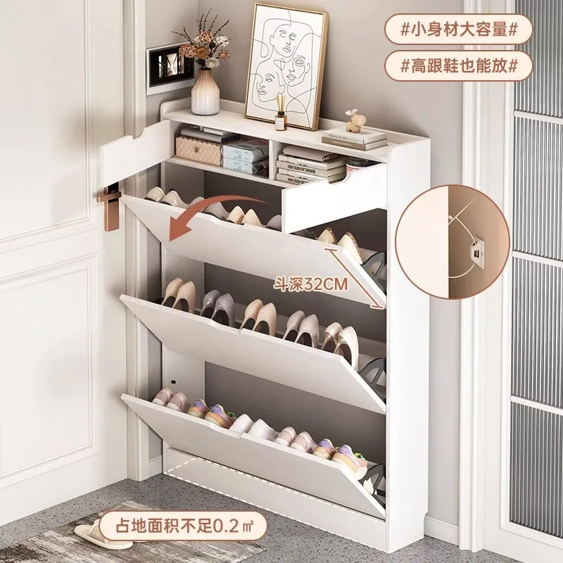 خزانة أحذية من الخشب الصلب بعم - مراجعة Shoe Rack Cabinet Narrow Entryway وسعره