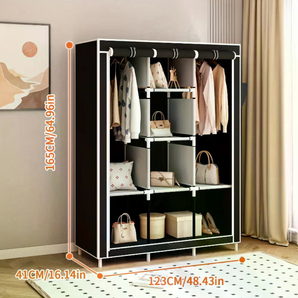 خزانة ملابس محمولة مغطاة بقماش - مراجعة Wardrobe Closet Portable Fabric Cover وسعره